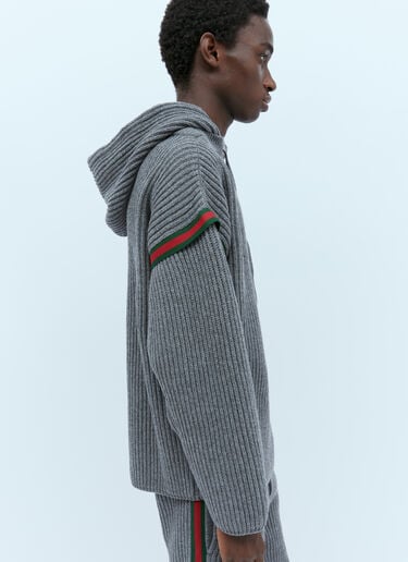 Gucci Wool Cashmere Hooded Sweater Grey guc0154006