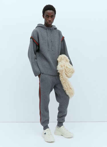 Gucci Wool Cashmere Hooded Sweater Grey guc0154006