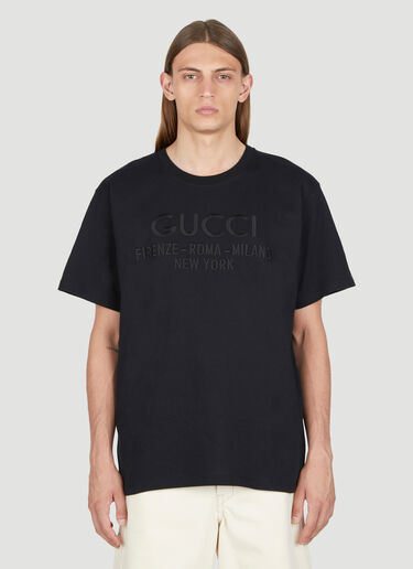 Logo Embroidery T-Shirt Gucci Logo Embroidery T-Shirt Black guc0154017