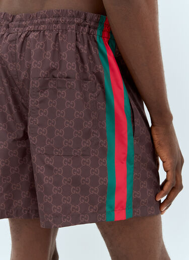Web Swim Shorts Gucci Web Swim Shorts Brown guc0157035