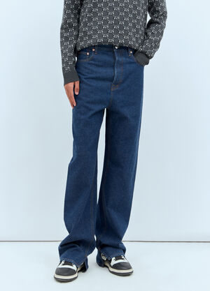 Gucci Baggy Flared Jeans Blue guc0158002