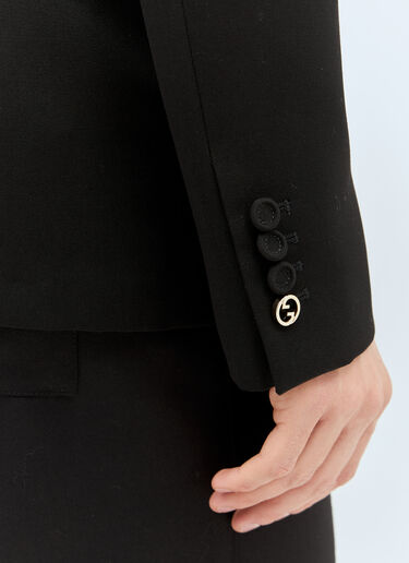 Double-Breasted Wool Blazer Gucci Double-Breasted Wool Blazer Black guc0158003