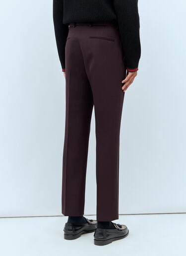 Logo Embroidery Wool Pants Gucci Logo Embroidery Wool Pants Burgundy guc0158004