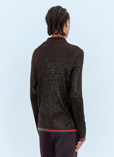 スパンコールポロトップス Gucci スパンコールポロトップス ブラウン guc0158005