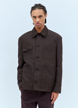 Gucci Technical Cotton-Blend Jacket Brown guc0158011
