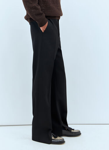 Logo Embroidery Wool Pants Gucci Logo Embroidery Wool Pants Black guc0158012