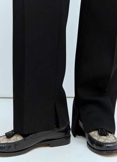 Logo Embroidery Wool Pants Gucci Logo Embroidery Wool Pants Black guc0158012