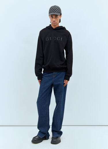 Crystal Logo Hooded Sweatshirt Gucci Crystal Logo Hooded Sweatshirt Black guc0158013