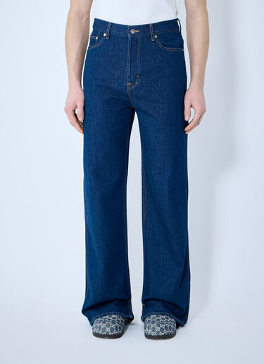 Denim Jeans With Embroidery Gucci Denim Jeans With Embroidery Dark Blue guc0159033