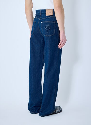 Gucci Denim Jeans With Embroidery Dark Blue guc0159033