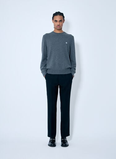 Gucci Logo Embroidered Sweater Grey guc0159038