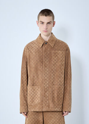 Gucci Embossed GG Suede Jacket Beige guc0159040