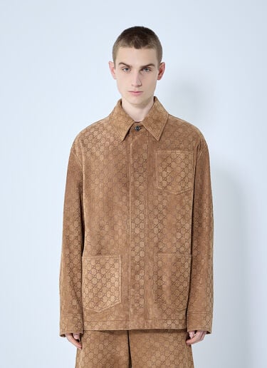 Gucci Embossed GG Suede Jacket Beige guc0159040