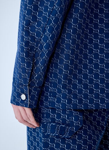 Cotton Jacquard Jacket With GG Shadow Gucci Cotton Jacquard Jacket With GG Shadow Blue guc0159043