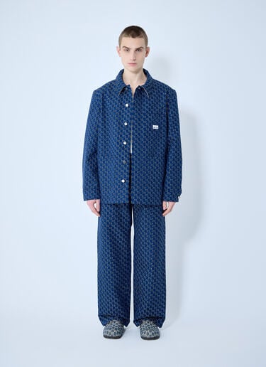 Gucci Cotton Jacquard Pants With GG Shadow Blue guc0159047
