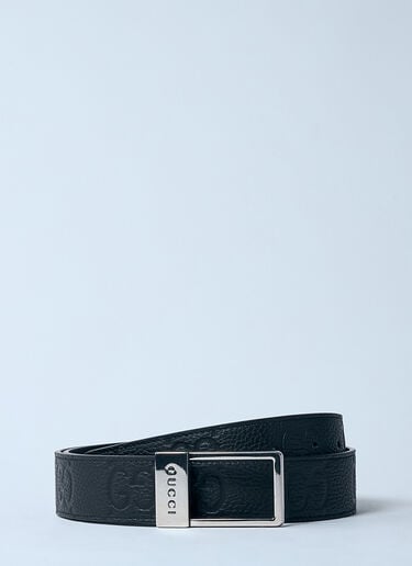 矩形徽标刻花腰带 Gucci 矩形徽标刻花腰带 黑色 guc0159088