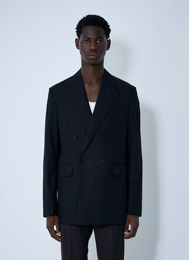 Gucci Double-Breasted Blazer Black guc0160004