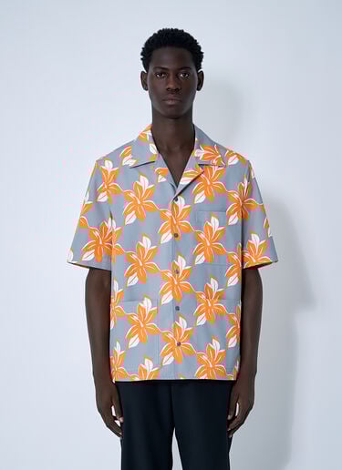 Printed Cotton Poplin Shirt Gucci Printed Cotton Poplin Shirt Orange guc0160008