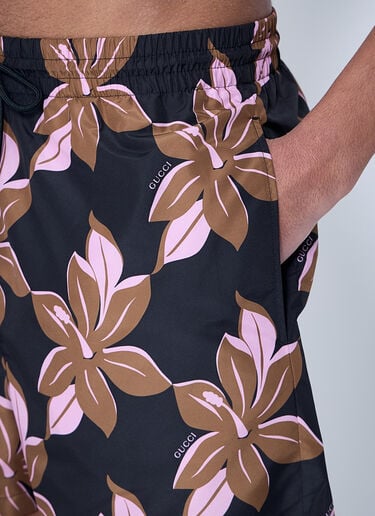 Gucci Printed Poplin Swim Shorts Brown guc0160010