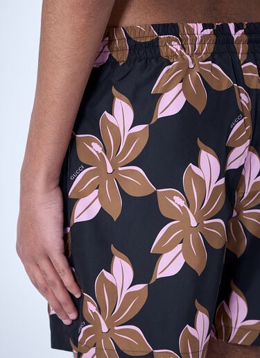 Gucci Printed Poplin Swim Shorts Brown guc0160010