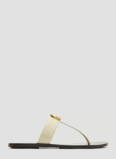 Gucci GG Logo Thong Sandal White guc0231060