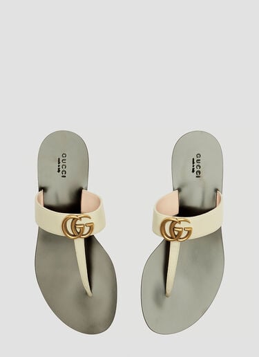 GG Logo Thong Sandal Gucci GG Logo Thong Sandal White guc0231060