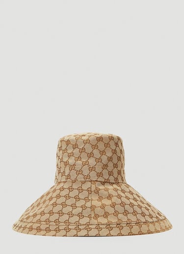 Oversized GG Logo Bucket Hat Gucci Oversized GG Logo Bucket Hat Beige guc0241055