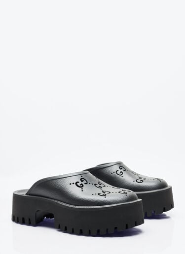 Perforated G Platform Mules Gucci Perforated G Platform Mules Black guc0245092