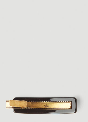 Gucci 水晶徽标发夹 黑 guc0245201