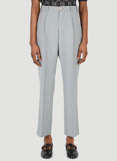 Gucci Sharkskin Wool Pants Grey guc0247062