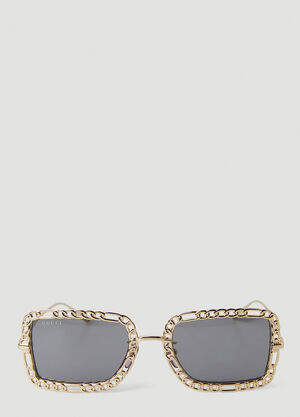 Gucci Chain Frame Sunglasses Gold guc0247361
