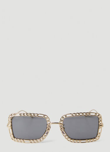 Chain Frame Sunglasses Gucci Chain Frame Sunglasses Gold guc0247361