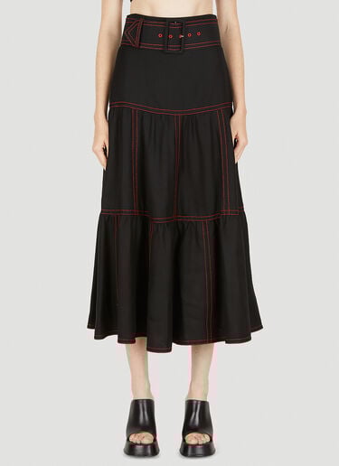 티어드 미드 렝스 스커트 Gucci 티어드 미드 렝스 스커트 블랙 guc0250053