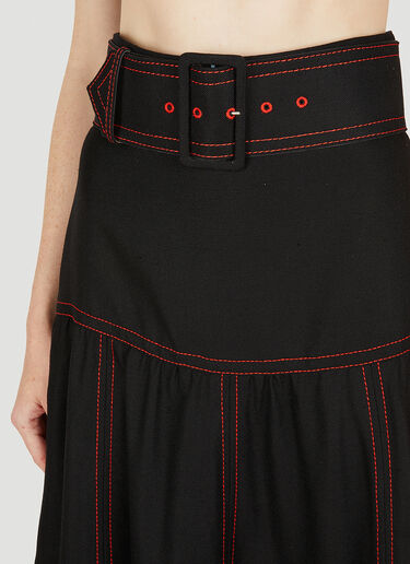 티어드 미드 렝스 스커트 Gucci 티어드 미드 렝스 스커트 블랙 guc0250053