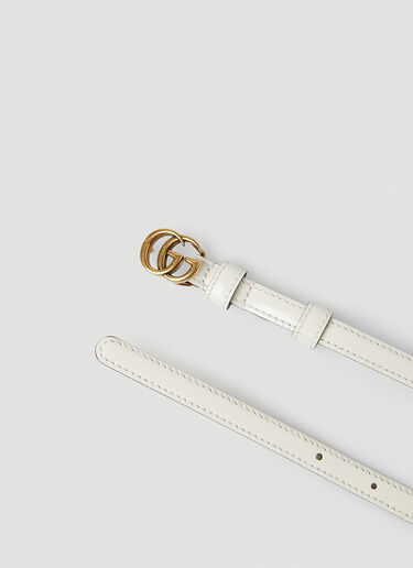Gucci Double G Thin Belt White guc0250228