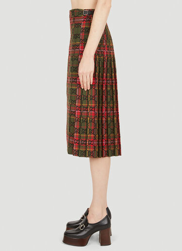 Gucci Tartan Pleated Skirt Green guc0251031