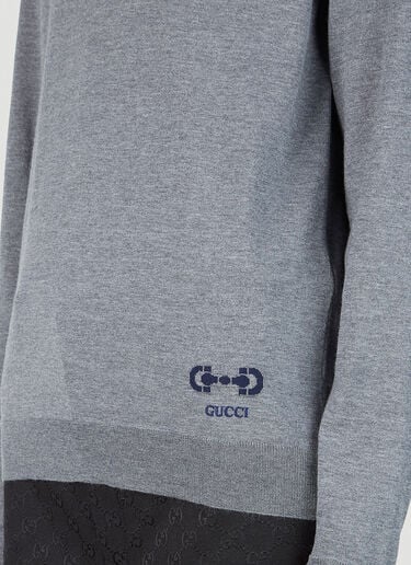Gucci 马衔扣徽标针织衫 灰色 guc0251208