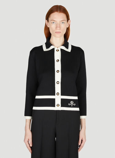 Gucci 对比色饰边开衫 黑色 guc0251211