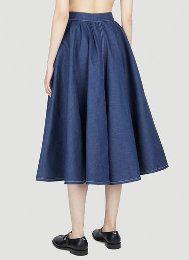 Gucci Button Down Denim Skirt Blue guc0251212