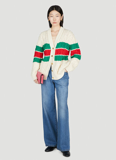 Gucci 웹 스트라이프 카디건 크림 guc0253057