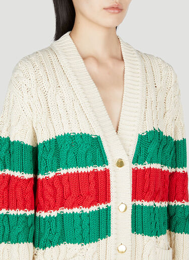 Gucci 웹 스트라이프 카디건 크림 guc0253057
