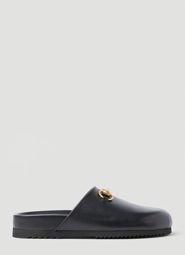 Horsebit Leather Slippers Gucci Horsebit Leather Slippers Black guc0253102