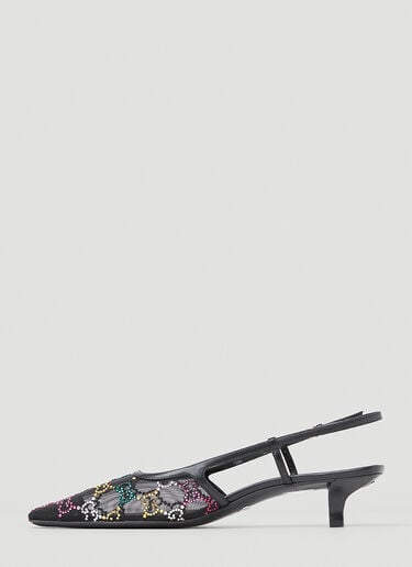 Gucci GG Embellished Kitten Heels Black guc0253107