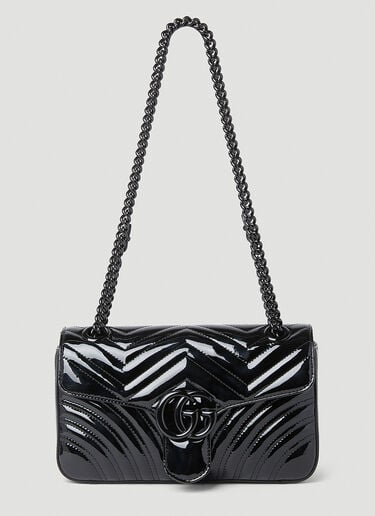 GG Marmont Patent Small Shoulder Bag Gucci GG Marmont Patent Small Shoulder Bag Black guc0253186