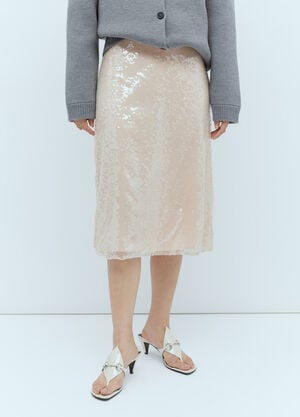 Gucci Sequin-Embroidered Tulle Skirt Pink guc0254017
