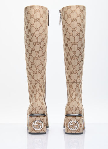 Gucci 오닉스 GG 캔버스 부츠  브라운 guc0255188