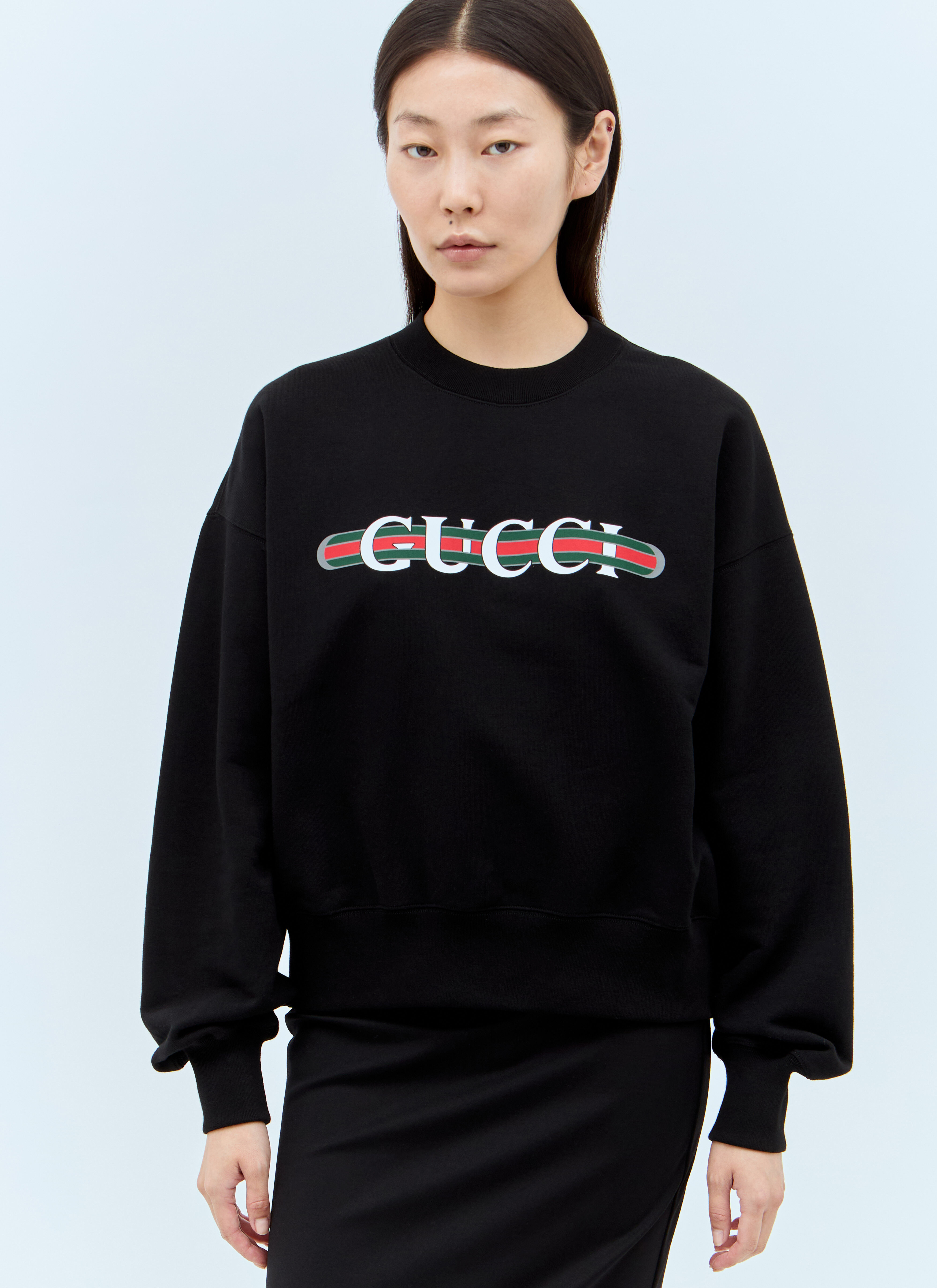 Gucci Women's' Logo Print Sweatshirt in Black | LN-CC®