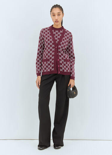 Reversible GG Wool Jacquard Cardigan Gucci Reversible GG Wool Jacquard Cardigan Red guc0257033