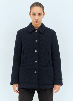 Gucci 格纹圈绒羊毛夹克  黑色 guc0257040