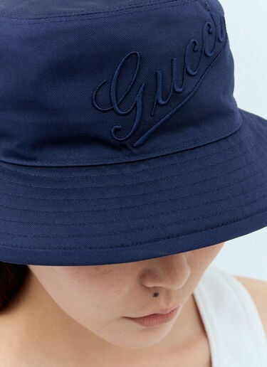 Gucci 徽标刺绣渔夫帽  藏蓝色 guc0257072